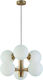 Viokef Globe Pendant Suspension for 6 Bulbs E14, E.14 Gold