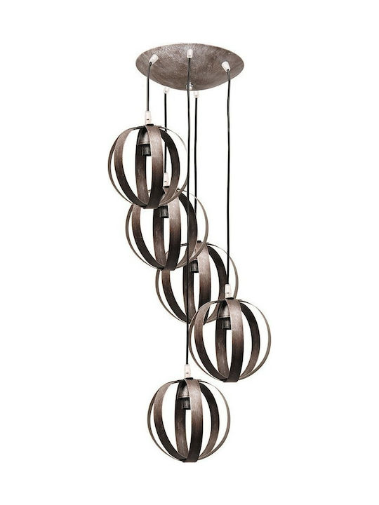 ARlight GA 215 Pendant Chandelier for 5 Bulbs E14, E.14 Brown