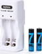 Remax Charger 2 Batteries Ni-MH Size AA/AAA Set with 2x AAA 900mAh in White color