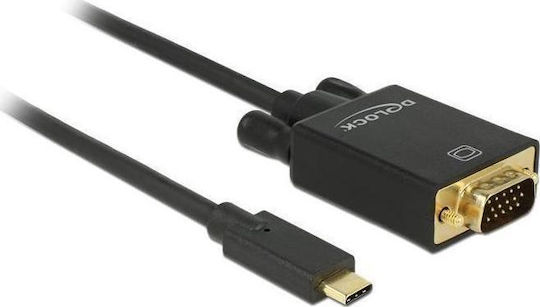 DeLock USB 3.1 Видео Кабел USB-C Мъжки - VGA Мъжки Черен 3м 85263