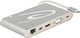 DeLock USB-C Docking Station με HDMI/DisplayPort 4K PD Ethernet και συνδεση 2 Οθονών Ασημί (87298)