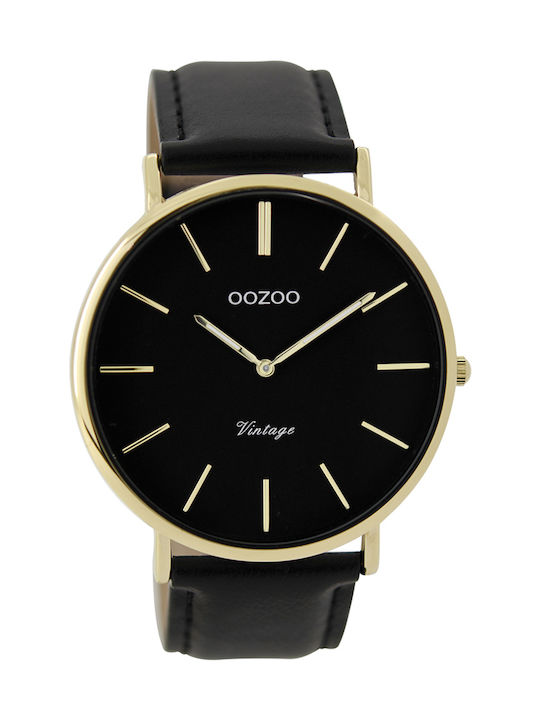 Oozoo Watch with Black Leather Strap C8899