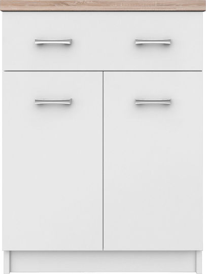 Sideboard Top Mix Wooden with Drawers White / Sonoma 60x33x85cm Sideboard Top Mix Wooden with Drawers White / Sonoma 60x33x85cm