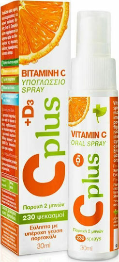 Bioplus Vitamin C Plus +D3 Βιταμίνη για Ενίσχυση του Ανοσοποιητικού & την Υγεία των Οστών 200iu 200mg Πορτοκάλι 30ml