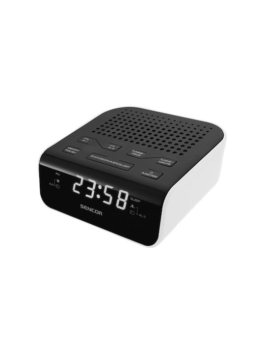 Sencor Tisch-Digitaluhr mit Wecker & Radio SRC 136 WH