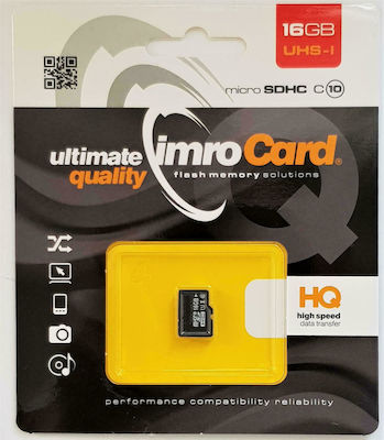 IMRO microSDHC 16GB Clasa 10 U1 Viteză mare cu adaptor