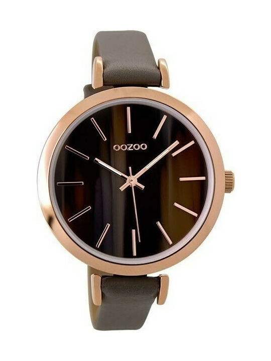 Oozoo Timepieces Ceas cu Gri Curea de Piele