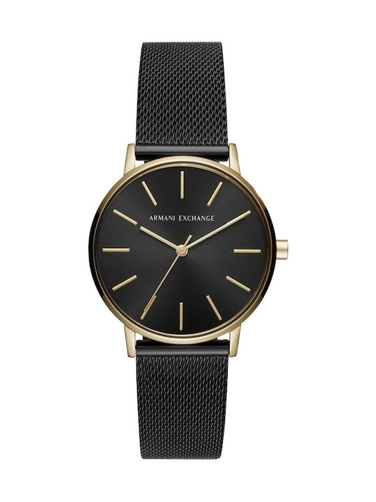 Armani Exchange Women's Watch with Black Metal Bracelet