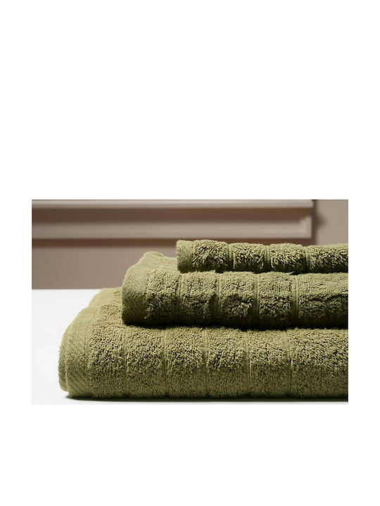 Melinen Facecloth Stripes 50x90cm Olive