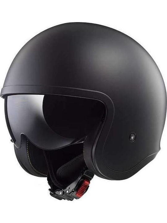 LS2 Spitfire OF599 Solid Jet Helmet with Sun Visor 1100gr Matt Black