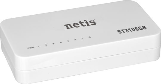 Netis ST3108GS Unmanaged L2 PoE Switch με 8 Θύρες Gigabit (1Gbps) Ethernet