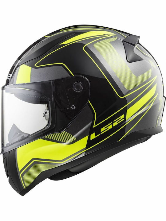 LS2 Rapid Carrera Matt Black/H-V Yellow Motorcy...