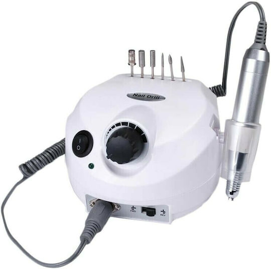 ZS-601 Freză pentru Unghii Electrică 15W Alb cu Pedală cu 25000 Rotiri pe Minut