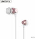 Remax RM-512 In-ear Handsfree με Βύσμα 3.5mm Ροζ