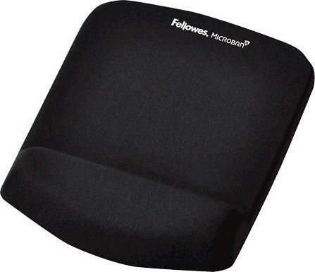 Fellowes Mouse Pad with Wrist Support Black 184.2mm Plushtouch Wrist