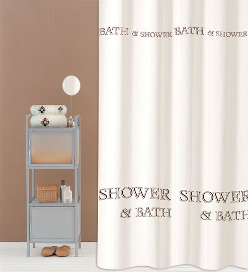 San Lorentzo Shower & Bath Fabric Shower Curtain 180x180cm Beige 2070