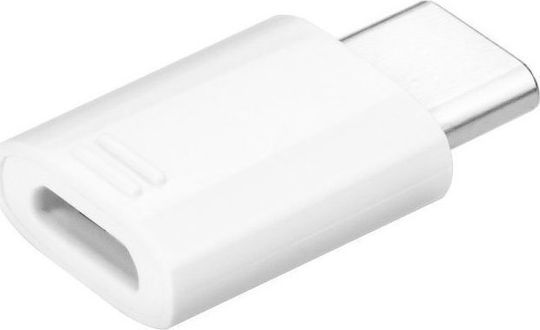 Samsung Μετατροπέας USB-C male σε micro USB female Λευκό 1τμχ GH98-40218A