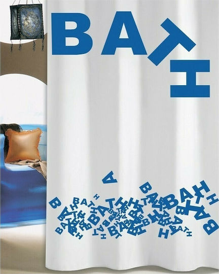 San Lorentzo Bath Shower Curtain Fabric 180x200cm Blue 1977