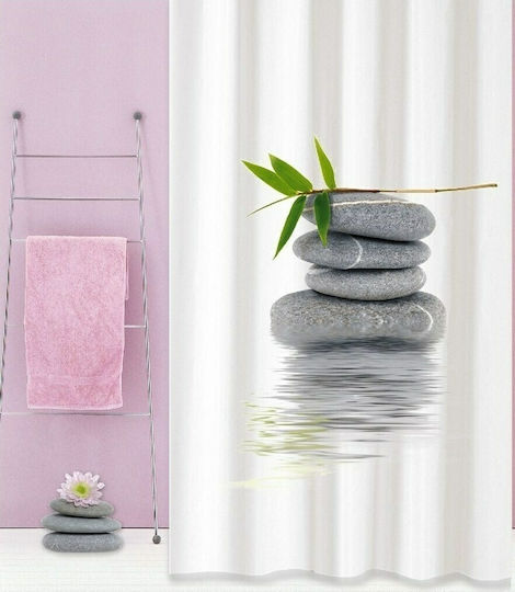 San Lorentzo ZEN Fabric Shower Curtain 180x200cm White 3043