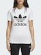 Adidas Trefoil Femeie Sport Tricou Alb