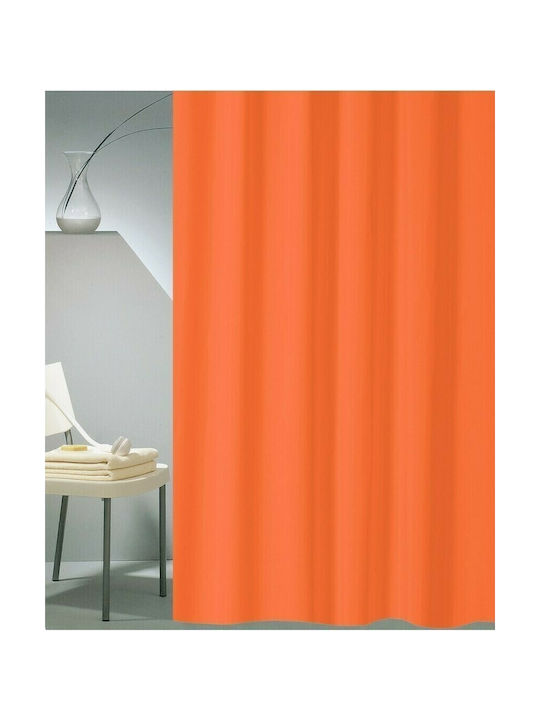 San Lorentzo Solid Fabric Shower Curtain 180x200cm Orange 1030ΒORANGE