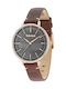 Timberland Falmouth Γυναικείο Ρολόι 37mm Μπαταρίας με Καφέ Δερμάτινο Λουράκι