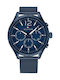 Tommy Hilfiger Gavin Men's Watch 46mm Chronograph Battery with Blue Metal Bracelet