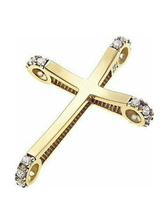 Gold female cross K14, T003