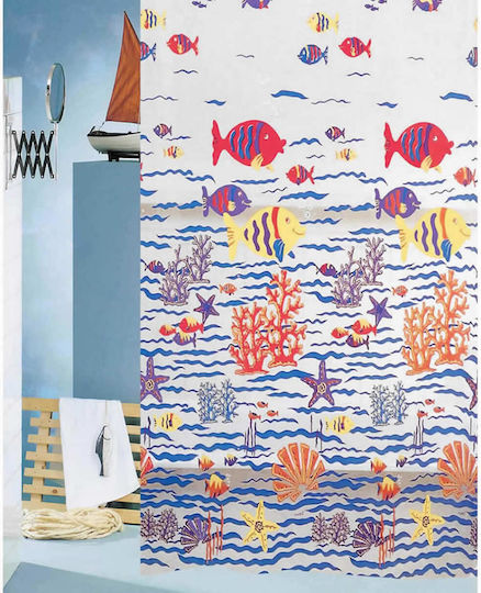 San Lorentzo RS-537 Κουρτίνα Μπάνιου 180x180 cm Πολύχρωμη