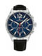 Tommy Hilfiger Gavin Uhr Chronograph Batterie mit Schwarz Lederarmband