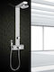 Dolce Vita Gemma Plus Shower Column with Bathtub Mixer 123cm Silver