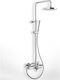 La Torre Tech Shower Column with Mixer 117cm Silver