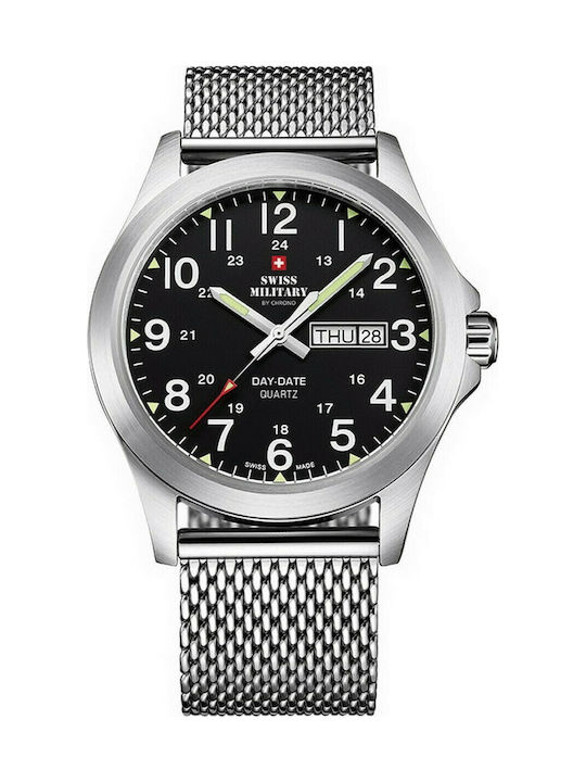 Swiss Military by Chrono Uhr Batterie mit Silber Metallarmband SMP36040.13