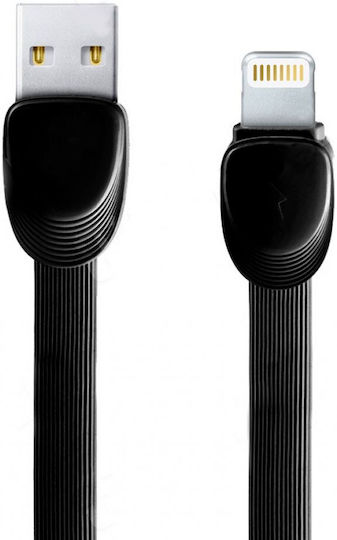 Remax Shell RC-040i Flach USB-A zu Lightning Kabel Schwarz 1m