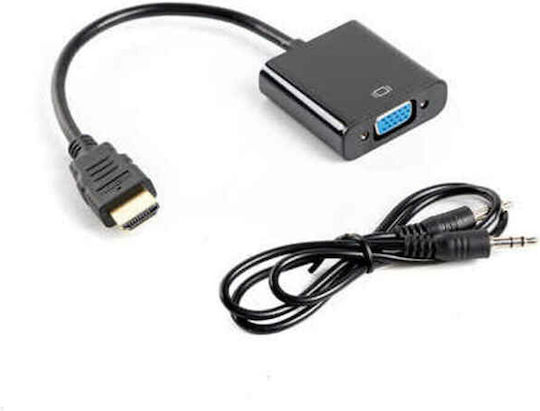 Lanberg Μετατροπέας HDMI male σε VGA female 1τμχ AD-0017-BK