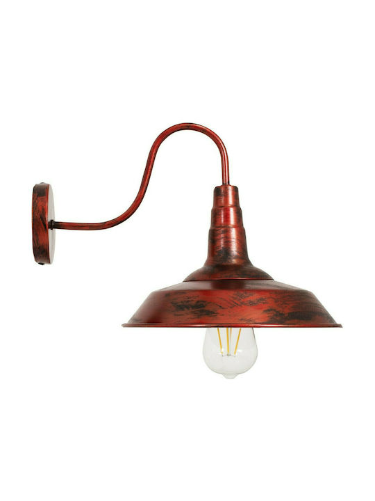 GloboStar Iron Rust Industrial Wall Lamp with E27 Socket Brown 26x32cm