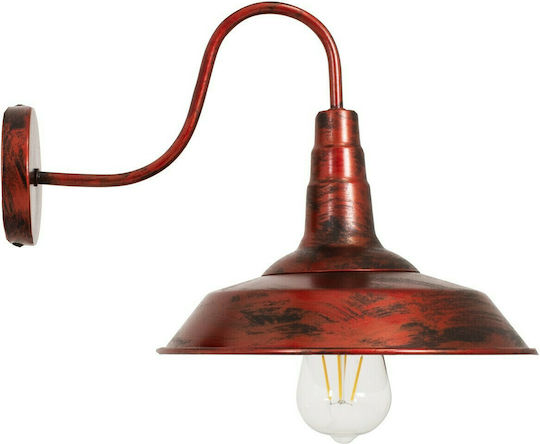 GloboStar Iron Rust Industrial Wall Lamp with E27 Socket Brown 26x32cm