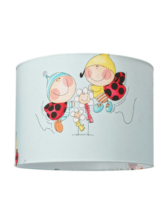 Veis Hesperis Bugz & Daisies O singură lumină Lumină de tavan pentru copii Agățat din plastic 60W cu suport pentru bec E27 Albastru deschis