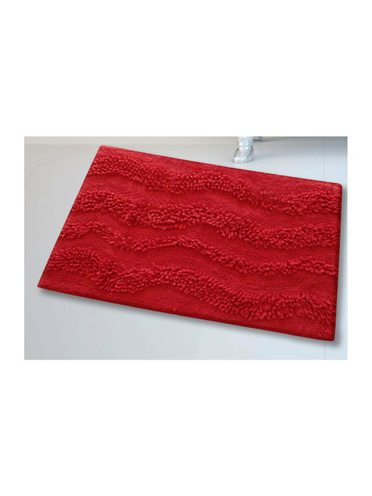 San Lorentzo Πατάκι Μπάνιου Βαμβακερό Waves 1404 RED Red 45x70εκ.