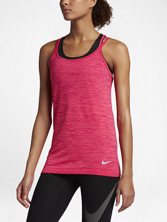Nike Dry Knit Damen Sportlich Bluse Ärmellos Rot