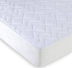 La Luna Super-Double Waterproof Quilted Mattress Cover Fitted Onda White 160x200+25cm