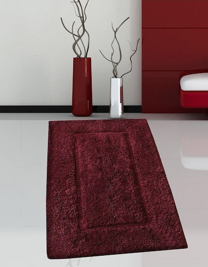 San Lorentzo Bath Mat Cotton Border 1006 PURP Bordeaux 50x80cm