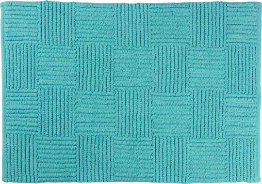 Dimitracas Badematte Baumwolle Rechteckig Frame 05575.002 Turquoise 50x80cm