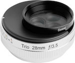 Lensbaby Full Frame Camera Lens Trio 28 Standard / Pancake for Fujifilm X Mount White