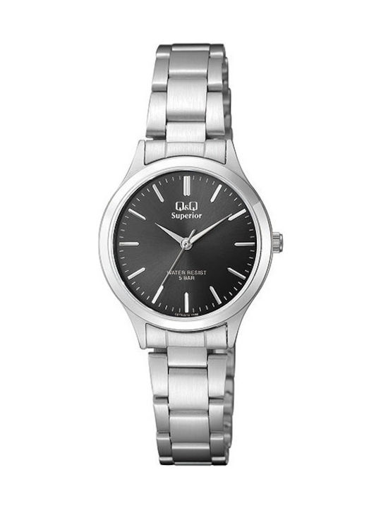 Q&Q Uhr mit Silber Metallarmband S279J212Y