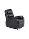 Comfort Πολυθρόνα Relax με Υποπόδιο από Δερματίνη Μαύρη 79x97x101cm
