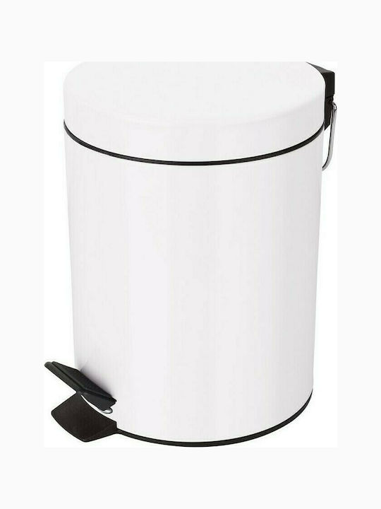 Dimitracas Sydney Metallic Toilet Bin 5lt White