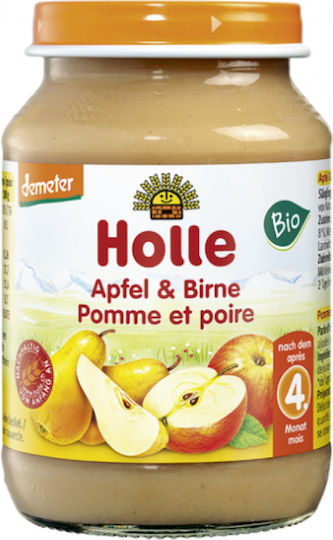 Holle Fruit puree Apple & Pear with Flavor Apple & Pear No Added Sugar 190gr for 4+ Months