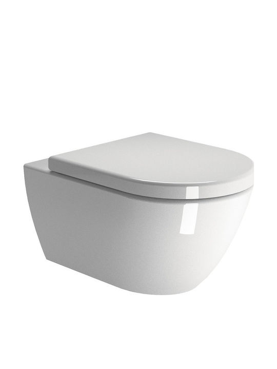 GSI Pura Swirlflush Wall-Mounted Toilet that Includes Soft Close Cover White