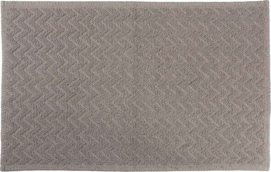 Dimitracas Πατάκι Μπάνιου Βαμβακερό Zig Zag 05576.003 Καφέ 50x80εκ.